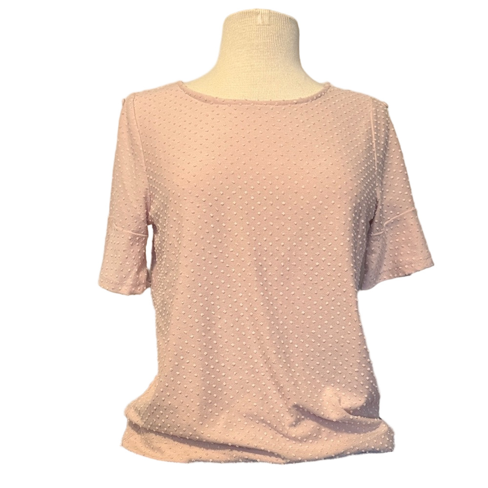 Rose & Olive Light Pink Top Women’s Medium Casual Short Sleeve Shirt